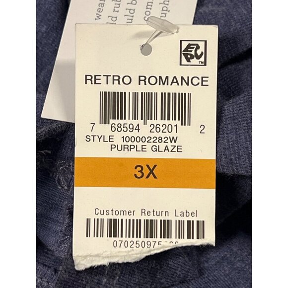 Style & Co Women Plus Size 3X Purple Glaze Crochet Top Blouse Long Sleeve New - Picture 8 of 9